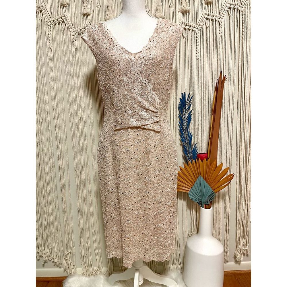 Connected Apparel Sequin Cocktail Dress